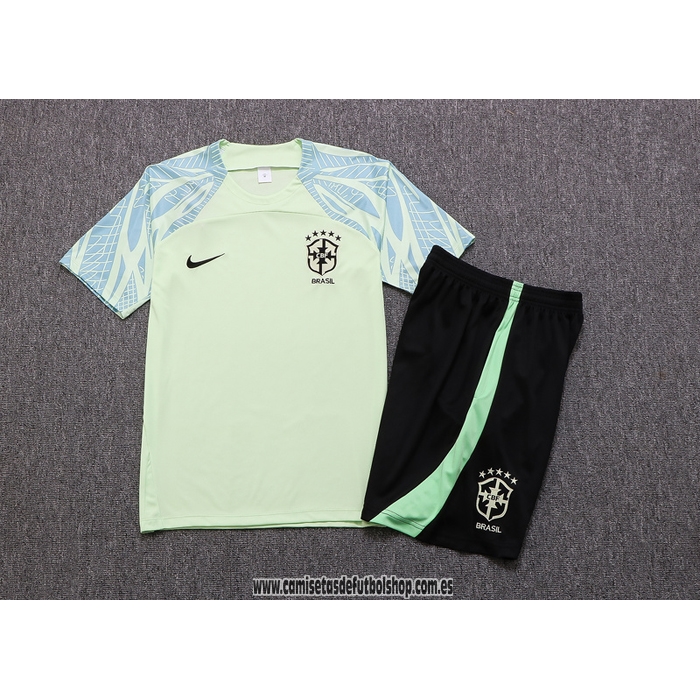 Chandal del Brasil 22-23 Manga Corta Verde - Pantalon Corto